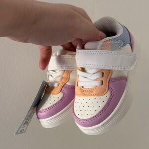 Cat & Jack Toddler Colorblock Velcro Sneakers in White, Purple & Peach